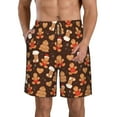 thumbnail image 1 of KLL Christmas Gingerbread Cookies Men's Casual Summer Beach Shorts Hawaiian Shorts with Pockets-Large, 1 of 5
