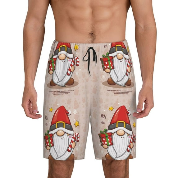 KLL Christmas Gnome star for Men's 1-Pack Shorts,Sleep Pajama Shorts for Men Soft Pj Shorts Men's Pajama Bottoms Sleepwear -4X-Large