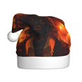thumbnail image 1 of KLL Christmas Hats for Adults Plush Candle Shepherd Dog Print Santa Hat Xmas Fluffy Santa Claus Hat for Women Men, 1 of 6