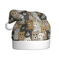 thumbnail image 1 of KLL Christmas Hats for Adults Plush Cartoon Bear Print Santa Hat Xmas Fluffy Santa Claus Hat for Women Men, 1 of 6