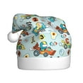 thumbnail image 1 of KLL Christmas Hats for Adults Plush Cartoon Car Racing Print Santa Hat Xmas Fluffy Santa Claus Hat for Women Men, 1 of 6
