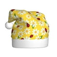 thumbnail image 1 of KLL Christmas Hats for Adults Plush Chamomile And Ladybug Print Santa Hat Xmas Fluffy Santa Claus Hat for Women Men, 1 of 6
