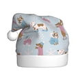 thumbnail image 1 of KLL Christmas Hats for Adults Plush Cute Snowflake Dachshund Print Santa Hat Xmas Fluffy Santa Claus Hat for Women Men, 1 of 6