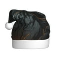 thumbnail image 1 of KLL Christmas Hats for Adults Plush Full Moon Black Dragon Print Santa Hat Xmas Fluffy Santa Claus Hat for Women Men, 1 of 6