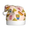 thumbnail image 1 of KLL Christmas Hats for Adults Plush Hamburger Pizza Coke Print Santa Hat Xmas Fluffy Santa Claus Hat for Women Men, 1 of 6