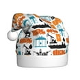 thumbnail image 1 of KLL Christmas Hats for Adults Plush Industrial Transportations Print Santa Hat Xmas Fluffy Santa Claus Hat for Women Men, 1 of 6