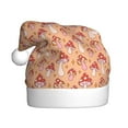 thumbnail image 1 of KLL Christmas Hats for Adults Plush Mushroom Print Santa Hat Xmas Fluffy Santa Claus Hat for Women Men, 1 of 6