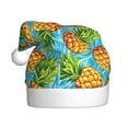 thumbnail image 1 of KLL Christmas Hats for Adults Plush Pineapple Print Santa Hat Xmas Fluffy Santa Claus Hat for Women Men, 1 of 6