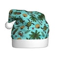 thumbnail image 1 of KLL Christmas Hats for Adults Plush Pineapple Sea Turtle Print Santa Hat Xmas Fluffy Santa Claus Hat for Women Men, 1 of 6