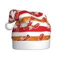 thumbnail image 1 of KLL Christmas Hats for Adults Plush Red Lobster Print Santa Hat Xmas Fluffy Santa Claus Hat for Women Men, 1 of 6
