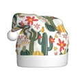 thumbnail image 1 of KLL Christmas Hats for Adults Plush Summer Cactus With Blooming Print Santa Hat Xmas Fluffy Santa Claus Hat for Women Men, 1 of 6