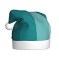 thumbnail image 1 of KLL Christmas Hats for Adults Plush Teal Color Print Santa Hat Xmas Fluffy Santa Claus Hat for Women Men, 1 of 6