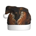 thumbnail image 1 of KLL Christmas Hats for Adults Plush Tiger In The Fallen Leaf Forest Print Santa Hat Xmas Fluffy Santa Claus Hat for Women Men, 1 of 6