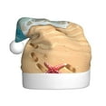 thumbnail image 1 of KLL Christmas Hats for Adults Plush Tropical Beach With Starfish Print Santa Hat Xmas Fluffy Santa Claus Hat for Women Men, 1 of 6