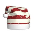 thumbnail image 1 of KLL Christmas Hats for Adults Plush Vintage American Flag Print Santa Hat Xmas Fluffy Santa Claus Hat for Women Men, 1 of 6