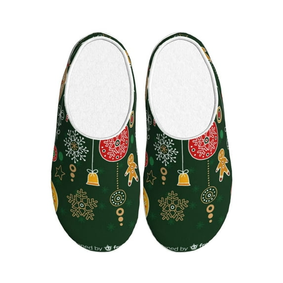 KLL Christmas Pattern Adult Unisex Cozy Slippers,Fuzzy Slip-on Slippers TPR Sole Slippers Comfort Plush Home Footwear for Indoor & Outdoor-13