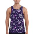 thumbnail image 1 of KLL Christmas Purple Snowflakes Print Men's Muscle Gym Workout Stringer Tank Tops Bodybuilding Fitness T-Shirts Tank Tops Men-Medium, 1 of 7