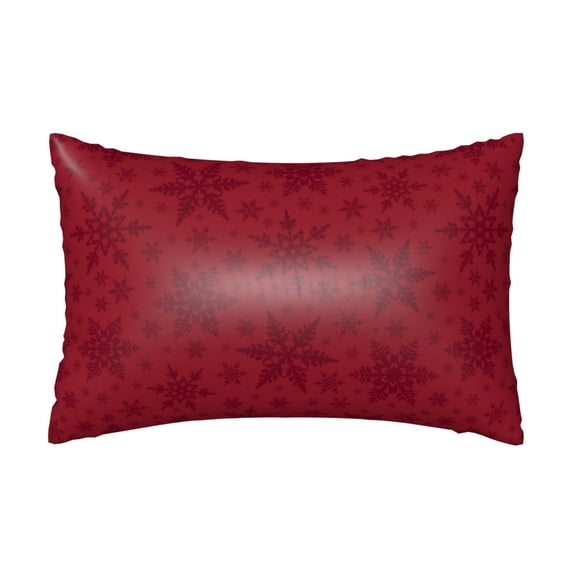 KLL Christmas Red Snowflakes Pattern Silk Pillowcase for Hair and Skin Standard Size 20"X 30" Soft Breathable Pillow Covers for Sleeping
