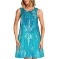 thumbnail image 1 of KLL Christmas Snow Pattern Womens Summer Dresses 2025,Loose Round Neck Sleeveless Sundresses Tank Dresses with Pockets, 1 of 7