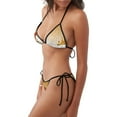 thumbnail image 1 of KLL Christmas Snowman Gift Print Bikini Set for Women,String Two Piece Halter Top Triangle Bikini Set with Tie Side Bottom Sexy Swimsuit Bathing Suits, 1 of 5