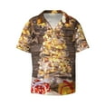 thumbnail image 1 of KLL Christmas Tree Print Men's Shirt Short Sleeve Button Down Summer Cuba Beach Shirts- X-Large, 1 of 7