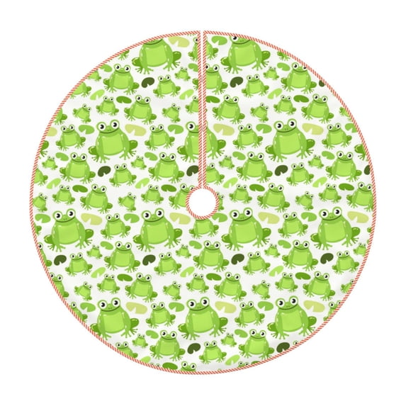 KLL Christmas Tree Skirt,Party Decorations Farmhouse for Christmas Decorations Holiday Party 30" -Cute Frogs