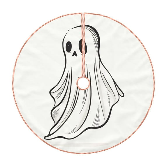 KLL Christmas Tree Skirt,Party Decorations Farmhouse for Christmas Decorations Holiday Party 36" -Cute Ghost Simple Drawing
