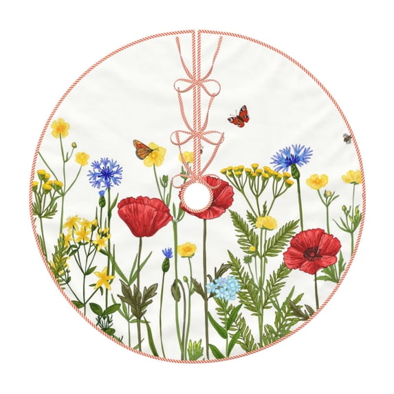 KLL Christmas Tree Skirt,Party Decorations Farmhouse for Christmas Decorations Holiday Party 36" -Wild Herbs