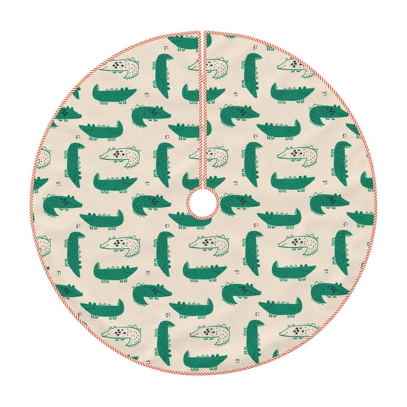 KLL Christmas Tree Skirt,Party Decorations Farmhouse for Christmas Decorations Holiday Party 48" -Cartoon Crocodile