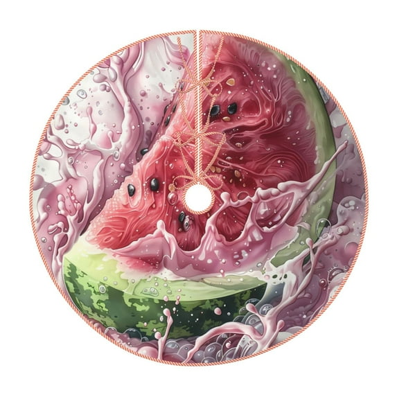 KLL Christmas Tree Skirt,Party Decorations Farmhouse for Christmas Decorations Holiday Party 48" -Watermelon Splash Realism Art