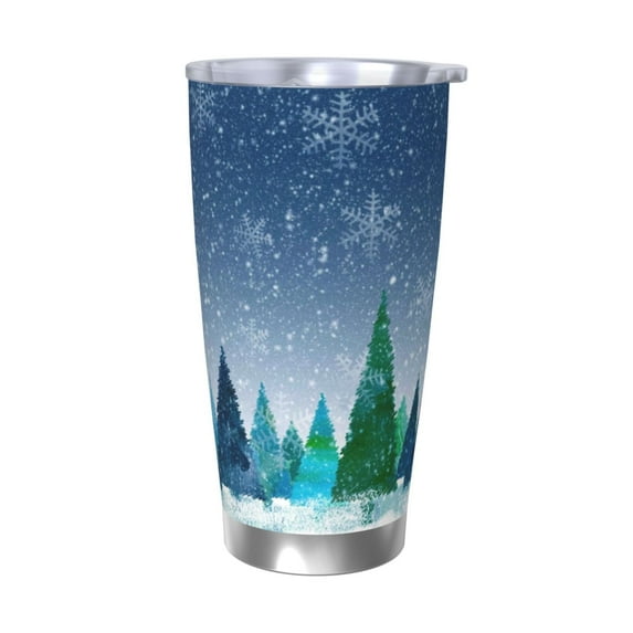 KLL Christmas Trees Print 40oz Stainless Steel Insulated Car Cup with Spillproof Lid - Keep Your Drink Hot or Cold on the Go-Without Straw