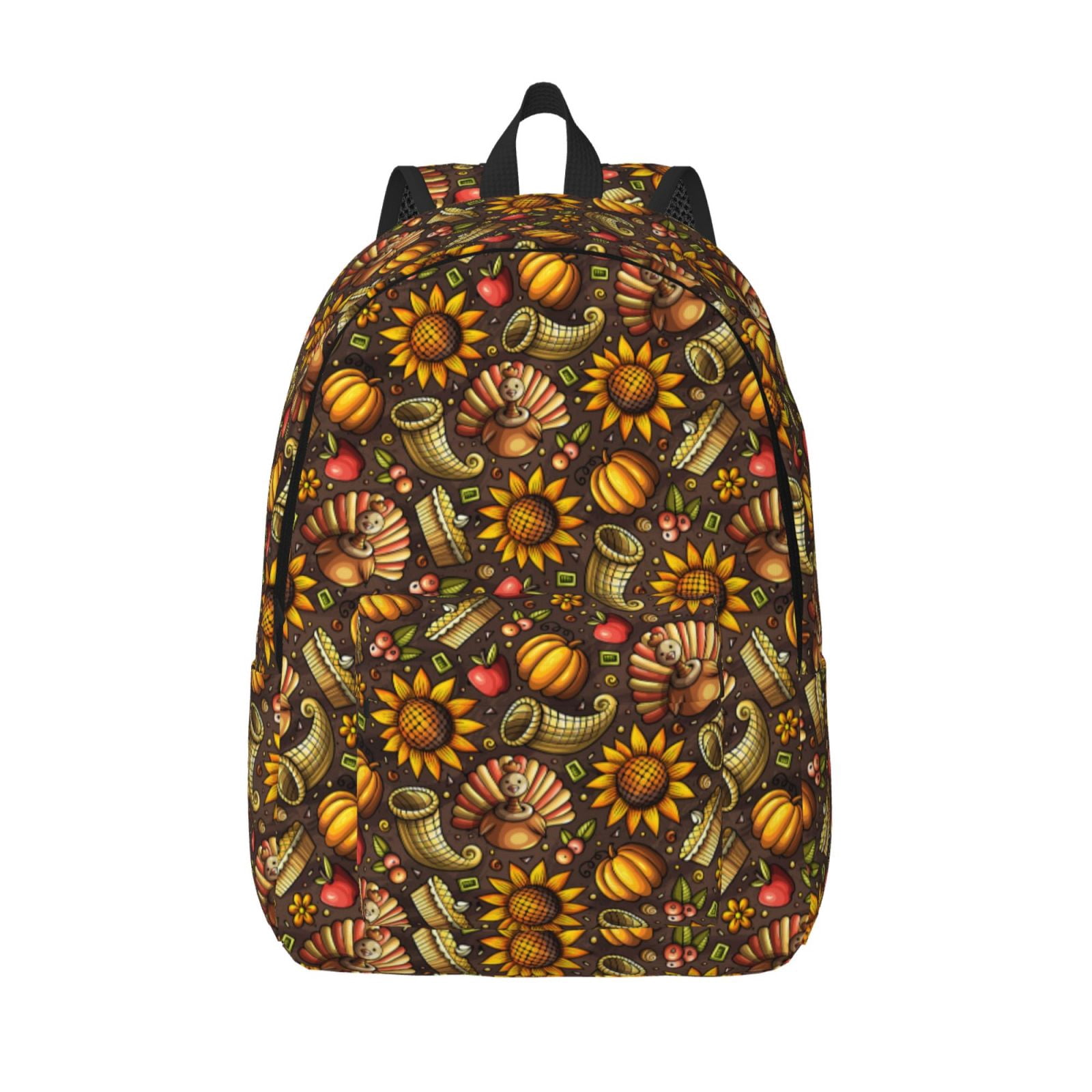KLL Chrysanthemum turkey Print Travel Laptop Backpack - College ...