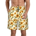 thumbnail image 1 of KLL Classical Cute Sunflower Men's Casual Summer Beach Shorts Hawaiian Shorts with Pockets-XX-Large, 1 of 5