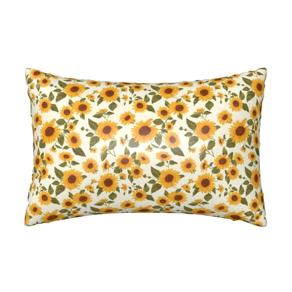 KLL Classical Cute Sunflower Pattern Silk Pillowcase for Hair and Skin Standard Size 20"X 30" Soft Breathable Pillow Covers for Sleeping