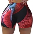 thumbnail image 1 of KLL Closeup Red Flamingo Portrait Pattern Workout Shorts for Women Scrunch Short Gym Yoga Running Sport Active Exercise Fitness Shorts, 1 of 5