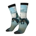 thumbnail image 1 of KLL Cloud Sky Green Dragon Print Cool Socks Men's Women's Crew Socks Funny Crazy Novelty Stockings, 1 of 6