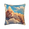 thumbnail image 1 of KLL Cloud Sleeping Cat Decorative Throw Pillow Covers Velvet Soft for Couch Sofa Bedroom Living Room Outdoor (No pillow core)- 16"x16", 1 of 5