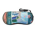thumbnail image 1 of KLL Coastal Cat By The Window Print Eyeglass Case for Men & Women's Classy Travel Eyewear Holder Case Zipper Eyeglasses Case With Hook, 1 of 6