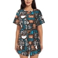 thumbnail image 1 of KLL Coffee Lover Print Print Pajama Set for Women Short Sleeve Sleepwear Pjs Soft 2 Piece Lounge Sleepwear Sets-X-Large, 1 of 6