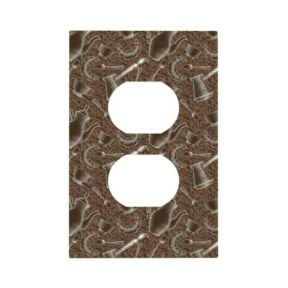 KLL Coffee pots Pattern Electrical Outlet Covers, 3" x 5" 1 Pack Electric Receptacle Plug Covers for Decorator Receptacle Outlet & Switch-Style S
