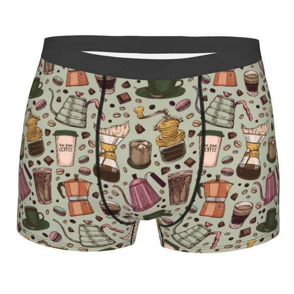 KLL Coffee pots cup Men's Cotton Boxer Briefs Underwear-XX-Large