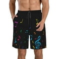 thumbnail image 1 of KLL Color Musical Notes Men's Casual Summer Beach Shorts Hawaiian Shorts with Pockets-X-Large, 1 of 5