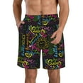 thumbnail image 1 of KLL Color Summer Men's Casual Summer Beach Shorts Hawaiian Shorts with Pockets-Large, 1 of 6