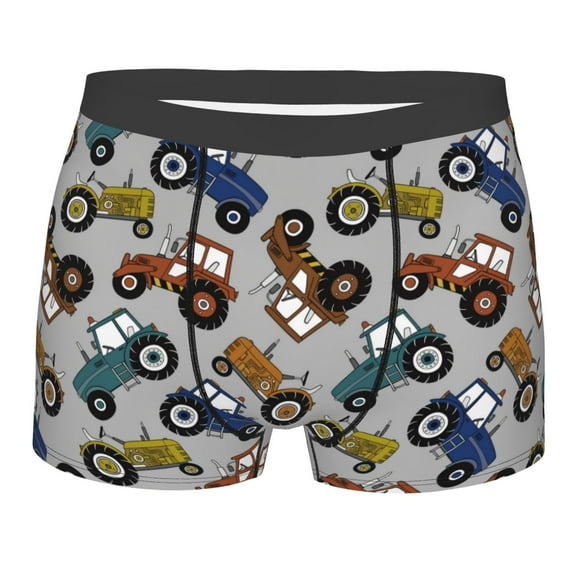 KLL Color Tractor Men's Cotton Boxer Briefs Underwear-Large