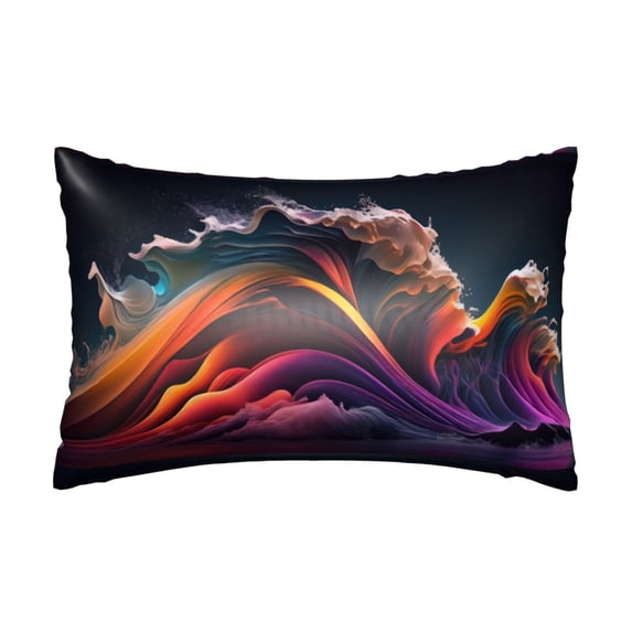 KLL Colorful Abstract Wave Motion Pattern Silk Pillowcase for Hair and Skin Standard Size 20"X 30" Soft Breathable Pillow Covers for Sleeping