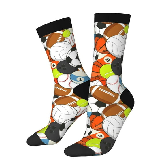 KLL Colorful Balls Print Cool Socks Men's Women's Crew Socks Funny Crazy Novelty Stockings