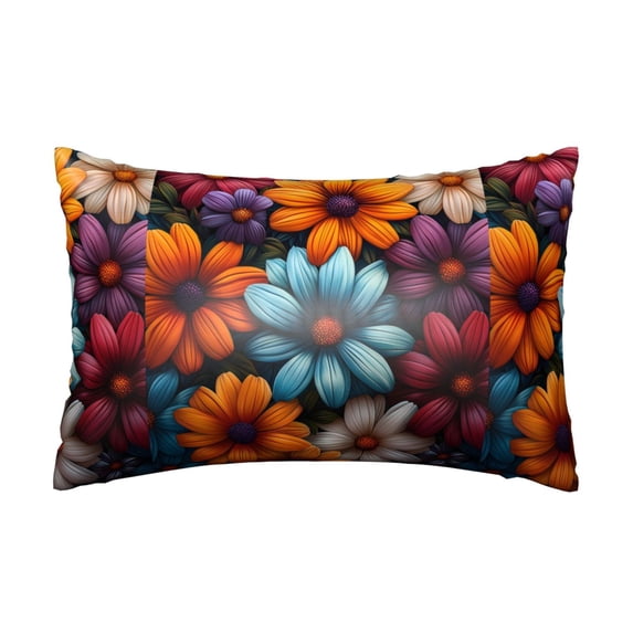KLL Colorful Blooming Flowers Pattern Silk Pillowcase for Hair and Skin Standard Size 20"X 30" Soft Breathable Pillow Covers for Sleeping