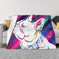 thumbnail image 1 of KLL Colorful Bulldog Print Fleece Throw Blanket, Horizontal Fleece Bedding Cute Soft Blankets Comfy Fleece Flannel Plush Home Decor for Couch & Bed -50"x40", 1 of 9