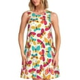 thumbnail image 1 of KLL Colorful Butterflies Pattern Womens Summer Dresses 2025,Loose Round Neck Sleeveless Sundresses Tank Dresses with Pockets, 1 of 7