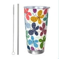 thumbnail image 1 of KLL Colorful Butterflies Print 40oz Stainless Steel Insulated Car Cup with Spillproof Lid - Keep Your Drink Hot or Cold on the Go-Straw Two-piece Set, 1 of 8